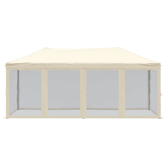Vidaxl partytent inklapbaar met zijwanden 3x6 m crèmekleurig