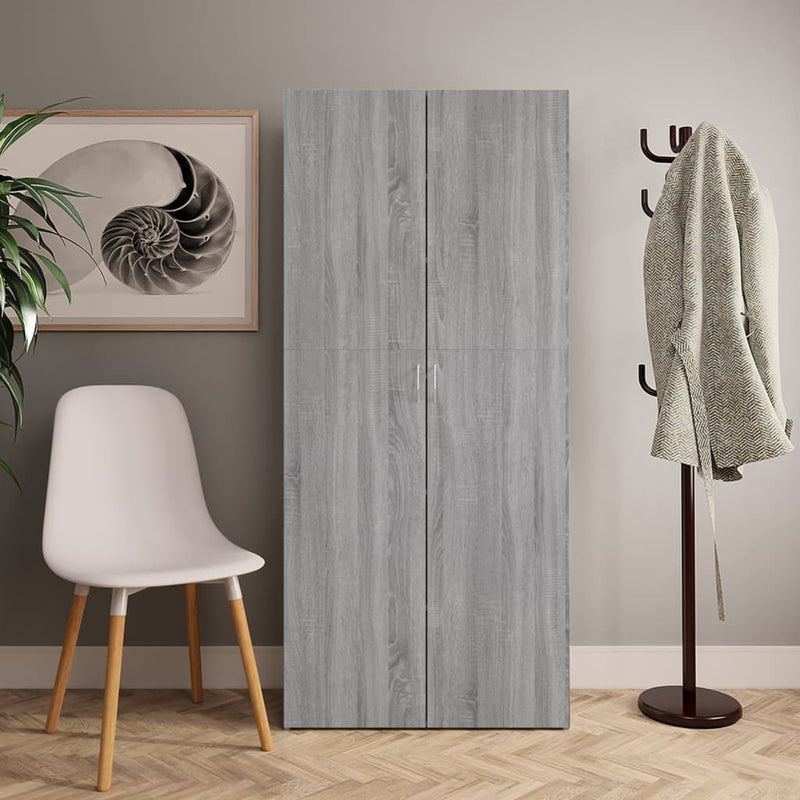 Load image into Gallery viewer, VidaXL Schoenenkast 80x35,5x180 cm bewerkt hout grijs sonoma eiken
