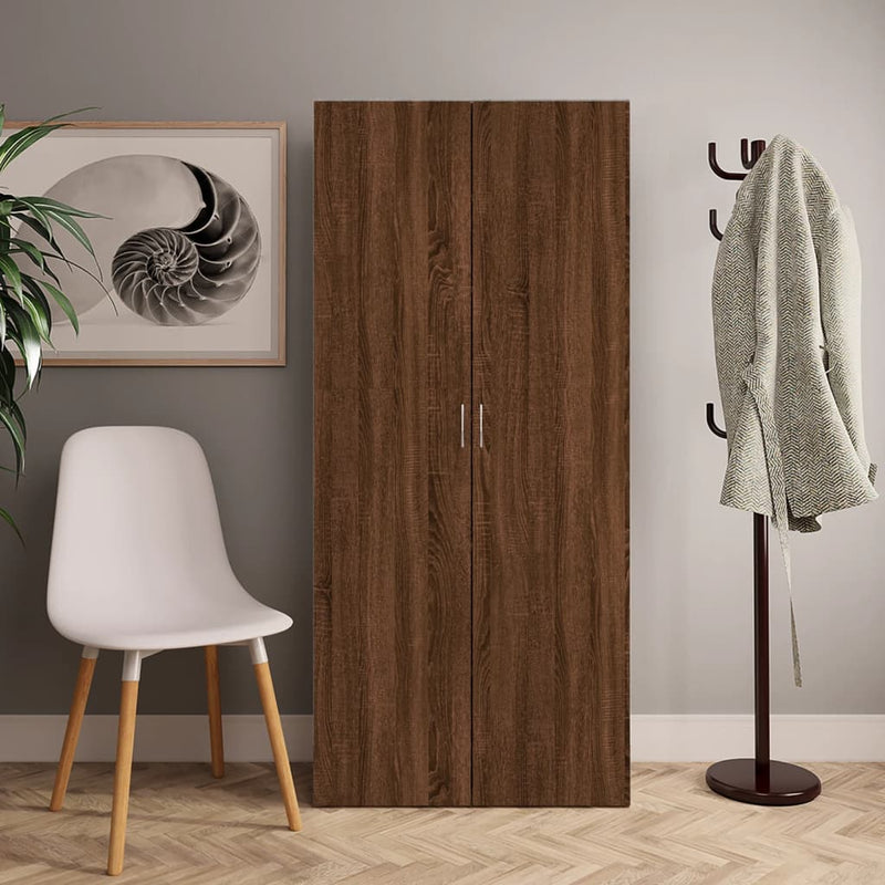 Load image into Gallery viewer, VidaXL Schoenenkast 80x35,5x180 cm bewerkt hout bruin eikenkleur
