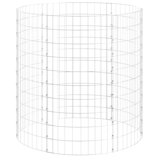 Vidaxl gabion paal rond ø100x100 cm gegalvaniseerd staal