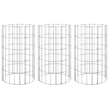 Vidaxl gabion plantenbakken 3 st rond verhoogd ø30x50 cm staal