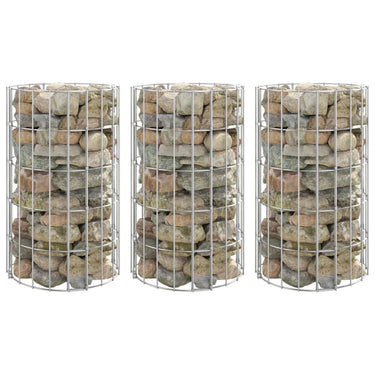 Vidaxl gabion plantenbakken 3 st rond verhoogd ø30x50 cm staal