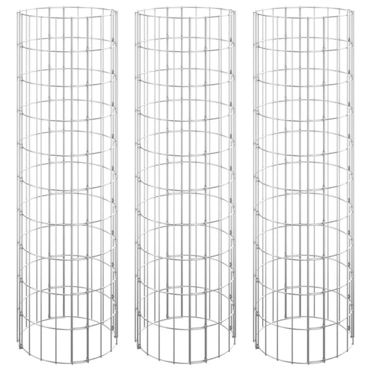 Vidaxl gabion plantenbakken 3 st rond verhoogd ø30x100 cm staal