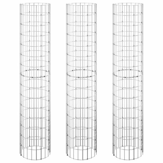 Vidaxl gabion plantenbakken 3 st rond verhoogd ø30x150 cm staal