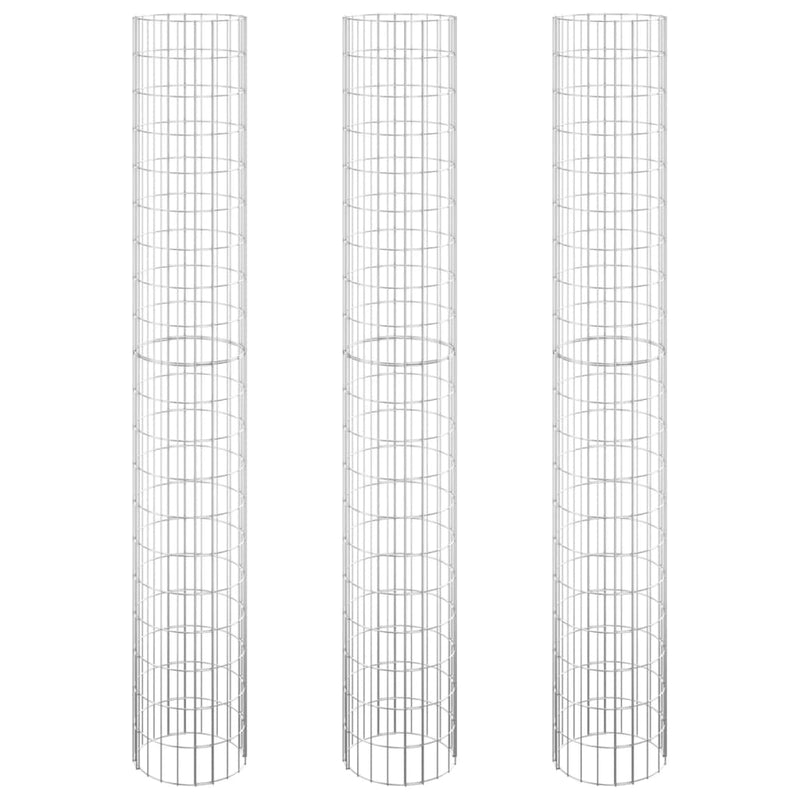 Load image into Gallery viewer, Vidaxl gabion plantenbakken 3 st rond verhoogd ø30x200 cm staal
