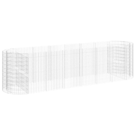 VidaXL Gabion plantenbak verhoogd 400x100x100 cm gegalvaniseerd ijzer
