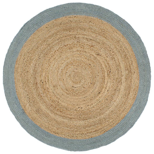 Vidaxl vloerkleed handgemaakt met olijfgroene rand 210 cm jute