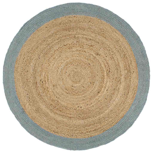 Vidaxl vloerkleed handgemaakt met olijfgroene rand 240 cm jute