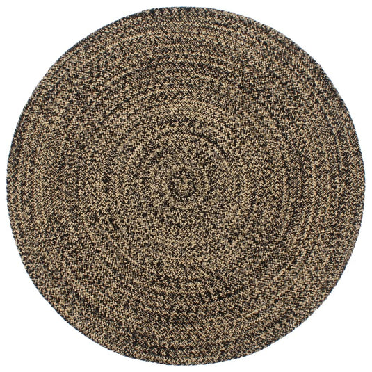 Vidaxl vloerkleed handgemaakt 180 cm jute zwart en bruin