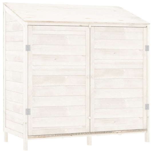 Vidaxl tuinschuur 102x52x112 cm massief vurenhout wit