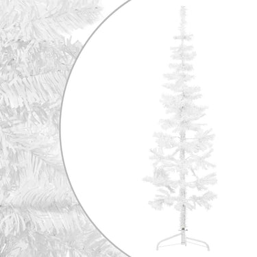 Vidaxl kunstkerstboom half met standaard smal 120 cm wit