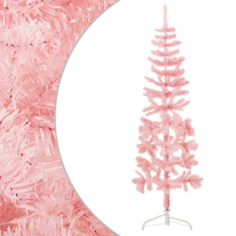 Load image into Gallery viewer, Vidaxl kunstkerstboom half met standaard smal 120 cm roze

