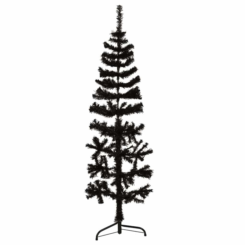 Load image into Gallery viewer, Vidaxl kunstkerstboom half met standaard smal 150 cm zwart
