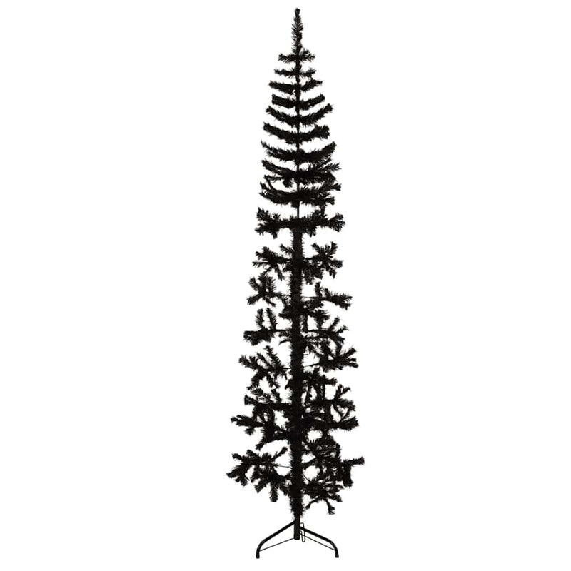 Load image into Gallery viewer, Vidaxl kunstkerstboom half met standaard smal 180 cm zwart
