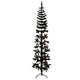 Vidaxl kunstkerstboom half met standaard smal 210 cm zwart