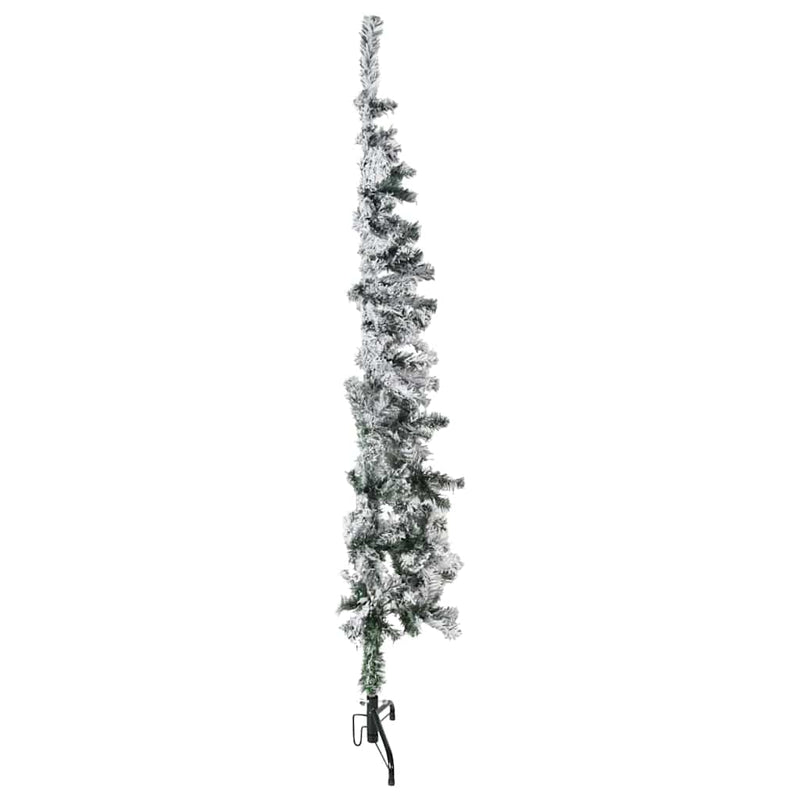 Load image into Gallery viewer, Vidaxl kunstkerstboom half met sneeuw smal 150 cm
