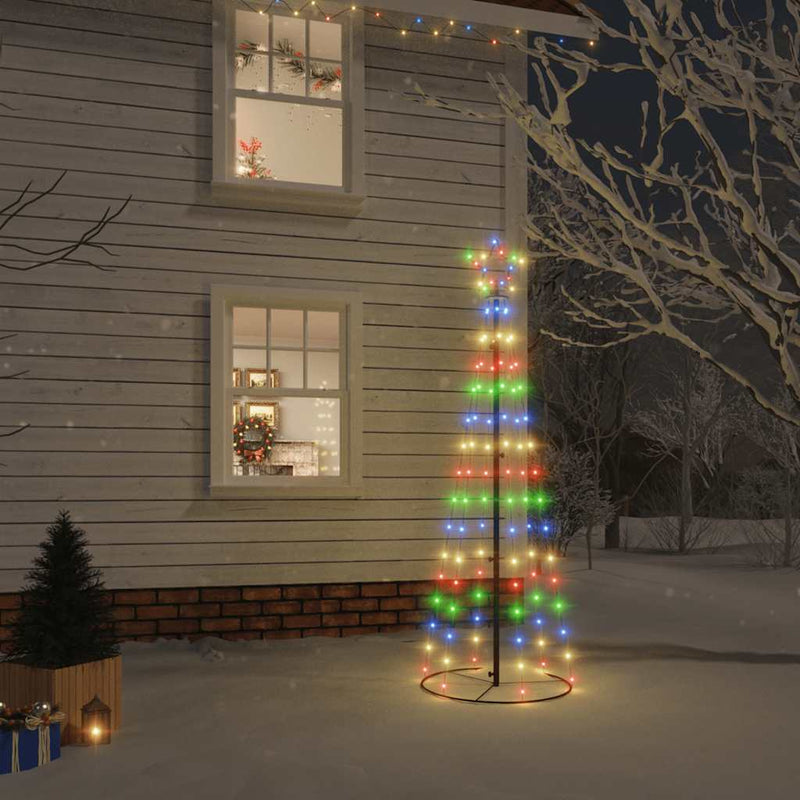 Afbeelding laden in galerijviewer, Vidaxl kegelkerstboom 108 led's 70x180 cm meerkleurig
