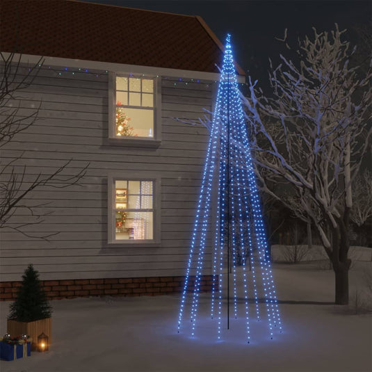 Vidaxl kerstboom met grondpin 732 led's blauw 500 cm