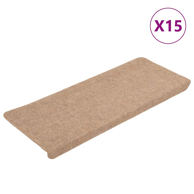 Load image into Gallery viewer, Vidaxl trapmatten zelfklevend 15 st 65x24,5x3,5 cm beige
