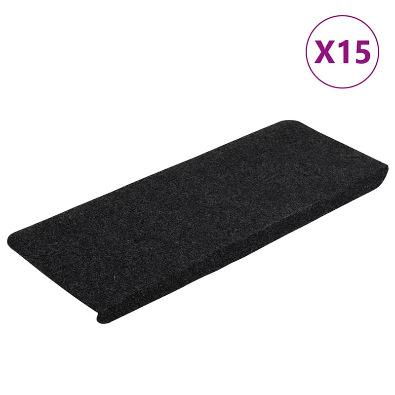 Load image into Gallery viewer, Vidaxl trapmatten zelfklevend 15 st 65x24,5x3,5 cm zwart
