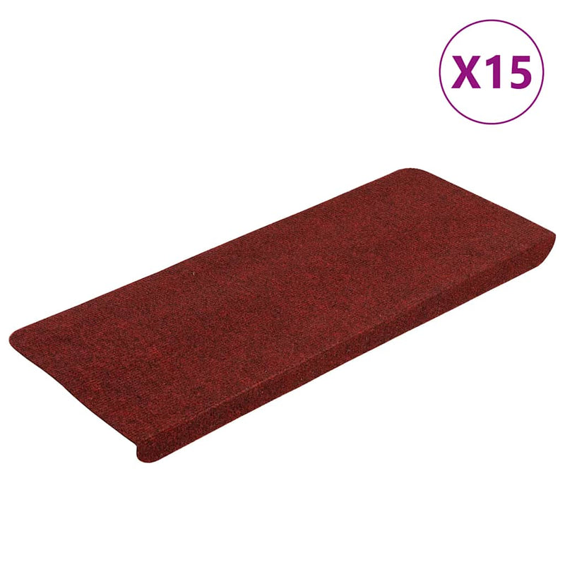 Load image into Gallery viewer, Vidaxl trapmatten zelfklevend 15 st 65x24,5x3,5 cm rood
