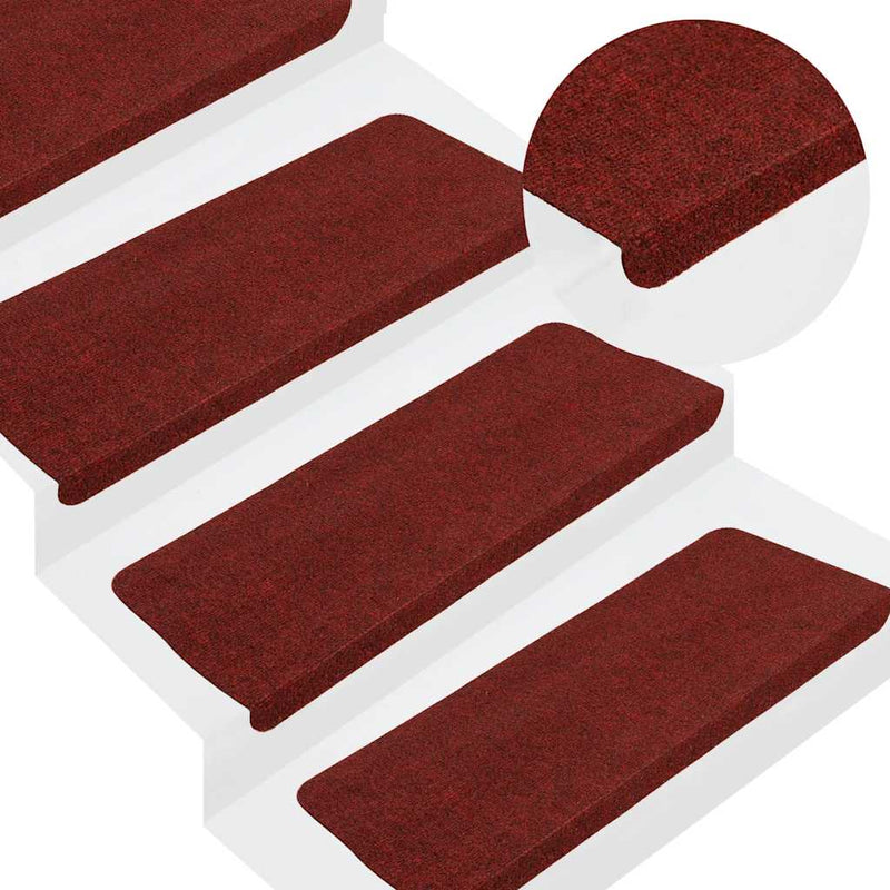Load image into Gallery viewer, Vidaxl trapmatten zelfklevend 15 st 65x24,5x3,5 cm rood
