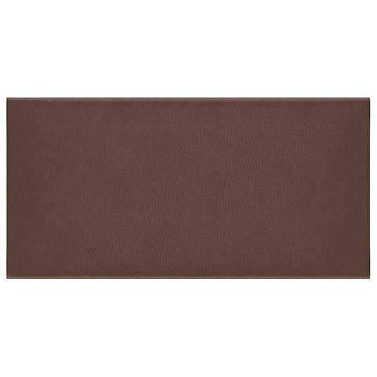Vidaxl wandpanelen 12 st 0,54 m² 30x15 cm kunstleer bruin
