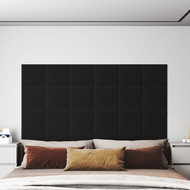 Load image into Gallery viewer, Vidaxl wandpanelen 12 st 1,08 m² 30x30 cm stof zwart
