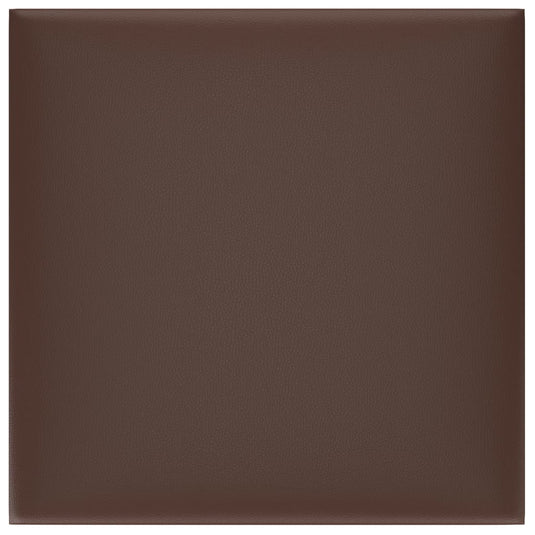 VidaXL Wandpanelen 12 st 1,08 m² 30x30 cm kunstleer bruin