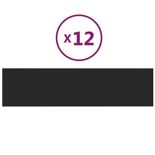 Vidaxl wandpanelen 12 st 1,08 m² 60x15 cm stof zwart