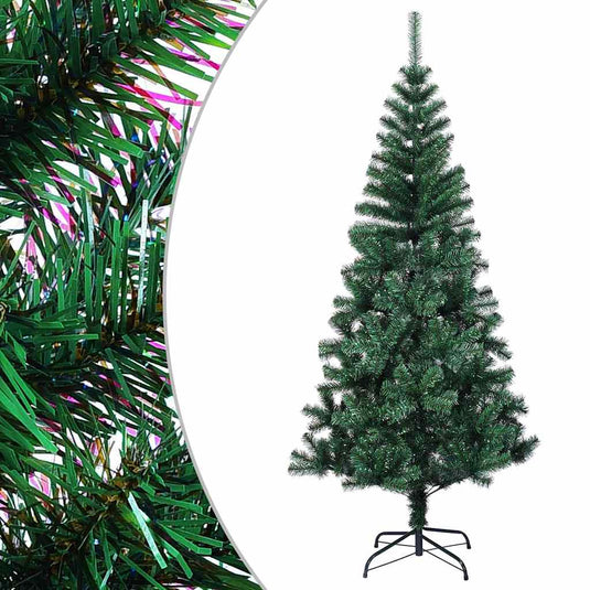 Vidaxl kunstkerstboom met iriserende uiteinden 120 cm pvc groen