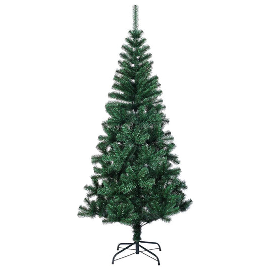Vidaxl kunstkerstboom met iriserende uiteinden 210 cm pvc groen