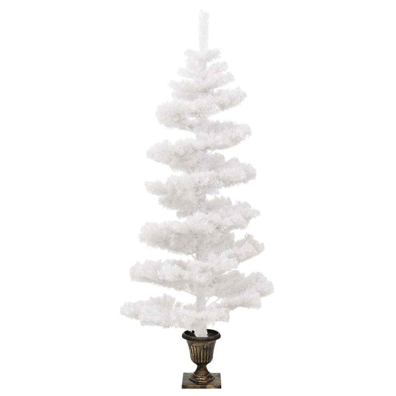 Load image into Gallery viewer, Vidaxl kunstkerstboom met verlichting en pot 120 cm pvc wit
