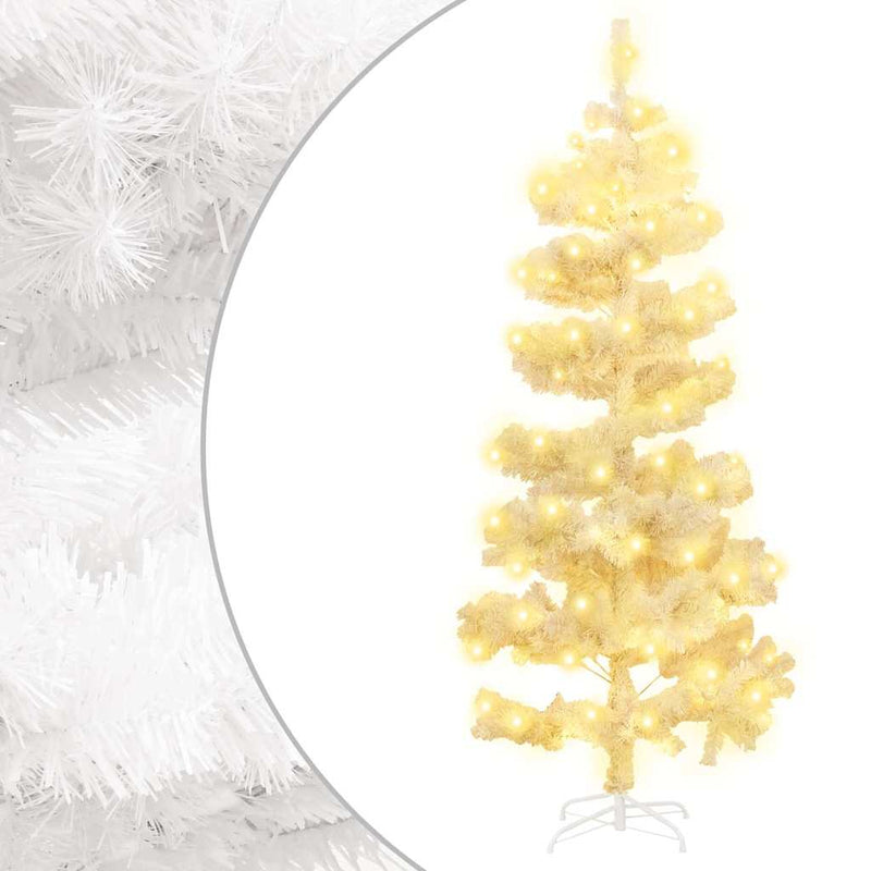 Load image into Gallery viewer, Vidaxl kunstkerstboom met verlichting en standaard 150 cm pvc wit
