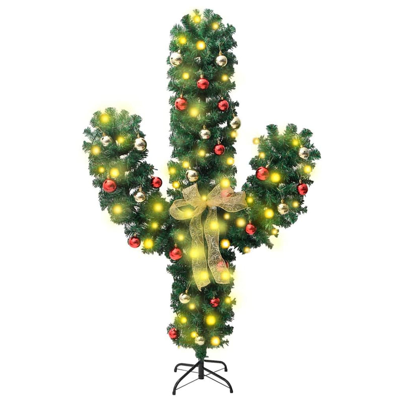 Load image into Gallery viewer, Vidaxl kerstcactus met standaard en led's 210 cm pvc groen
