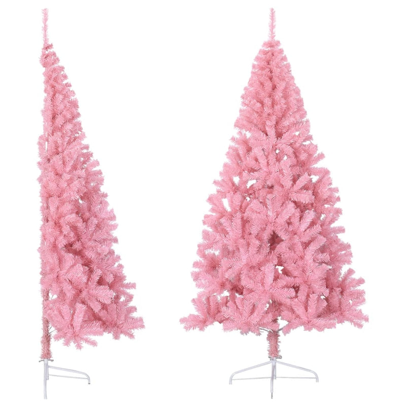 Load image into Gallery viewer, Vidaxl kunstkerstboom met standaard half 210 cm pvc roze
