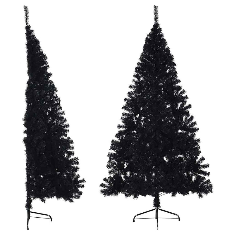 Load image into Gallery viewer, Vidaxl kunstkerstboom met standaard half 210 cm pvc zwart
