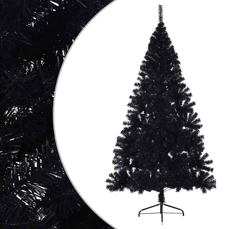 Load image into Gallery viewer, Vidaxl kunstkerstboom met standaard half 210 cm pvc zwart
