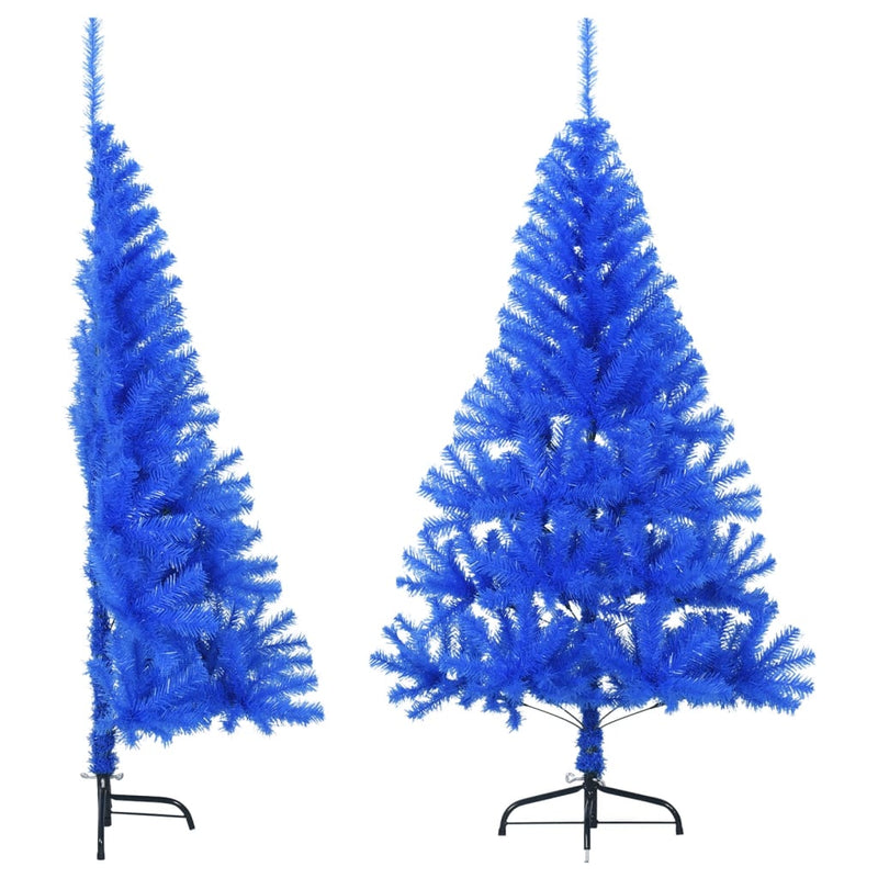 Load image into Gallery viewer, Vidaxl kunstkerstboom met standaard half 150 cm pvc blauw
