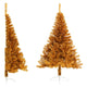 Vidaxl kunstkerstboom half met standaard 180 cm pet goudkleurig