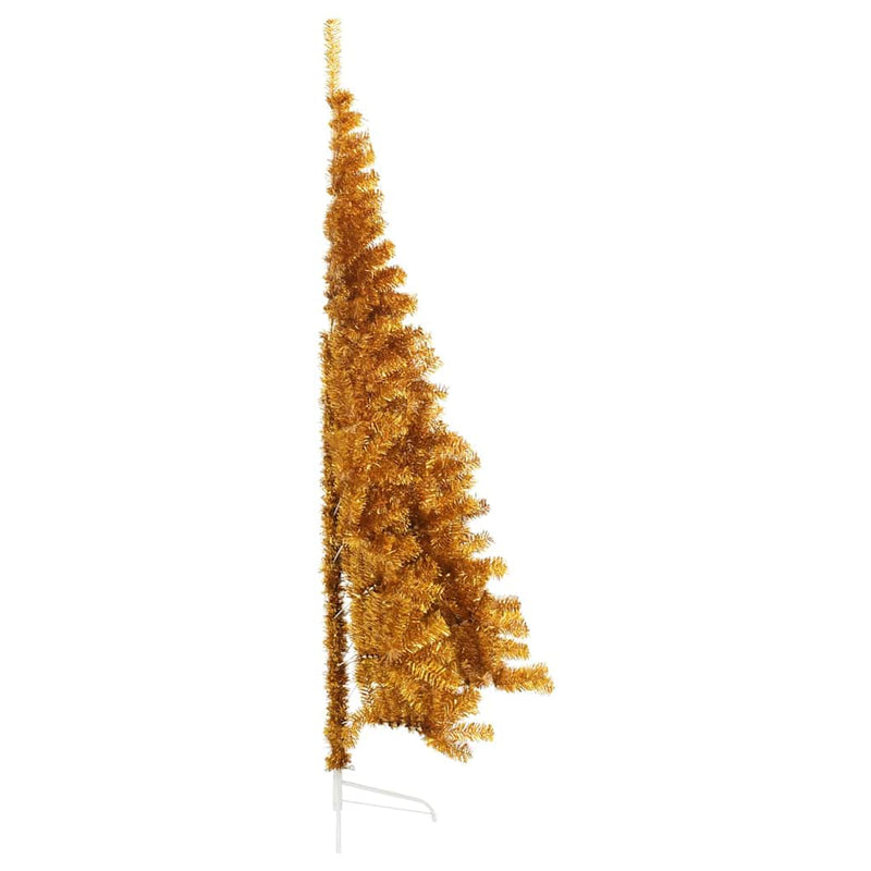 Load image into Gallery viewer, Vidaxl kunstkerstboom half met standaard 240 cm pet goudkleurig

