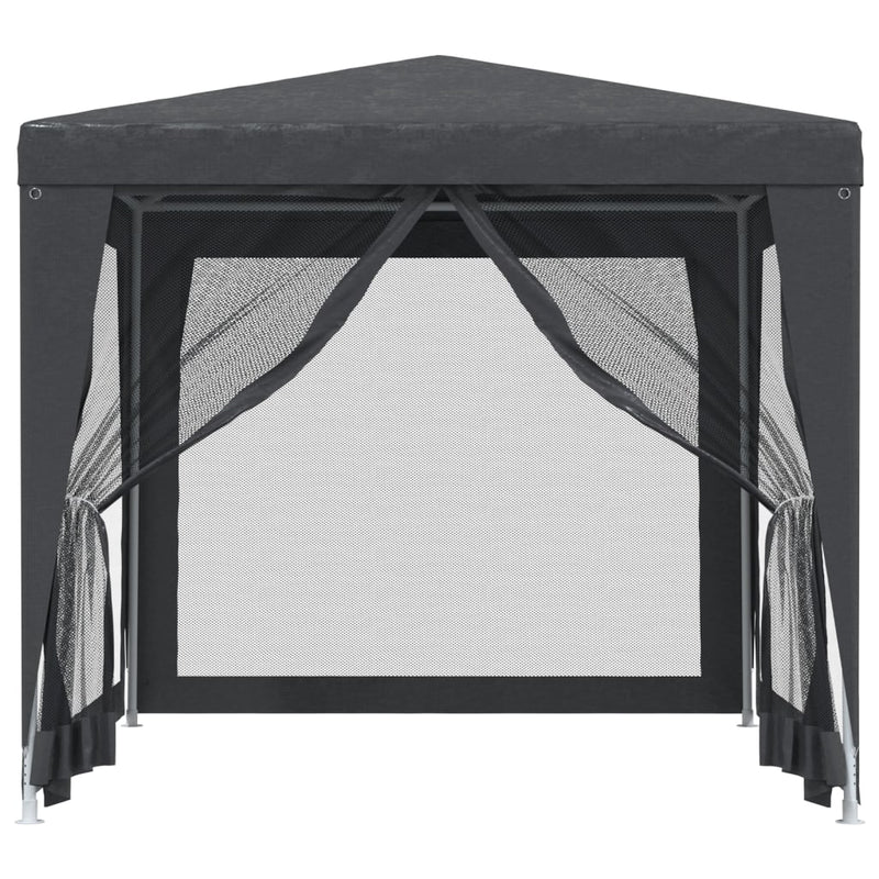 Load image into Gallery viewer, Vidaxl partytent met 4 mesh zijwanden 2,5x2,5 m hdpe antracietkleurig
