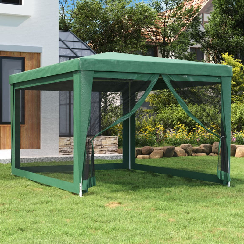 Load image into Gallery viewer, Vidaxl partytent met 4 mesh zijwanden 3x4 m hdpe groen
