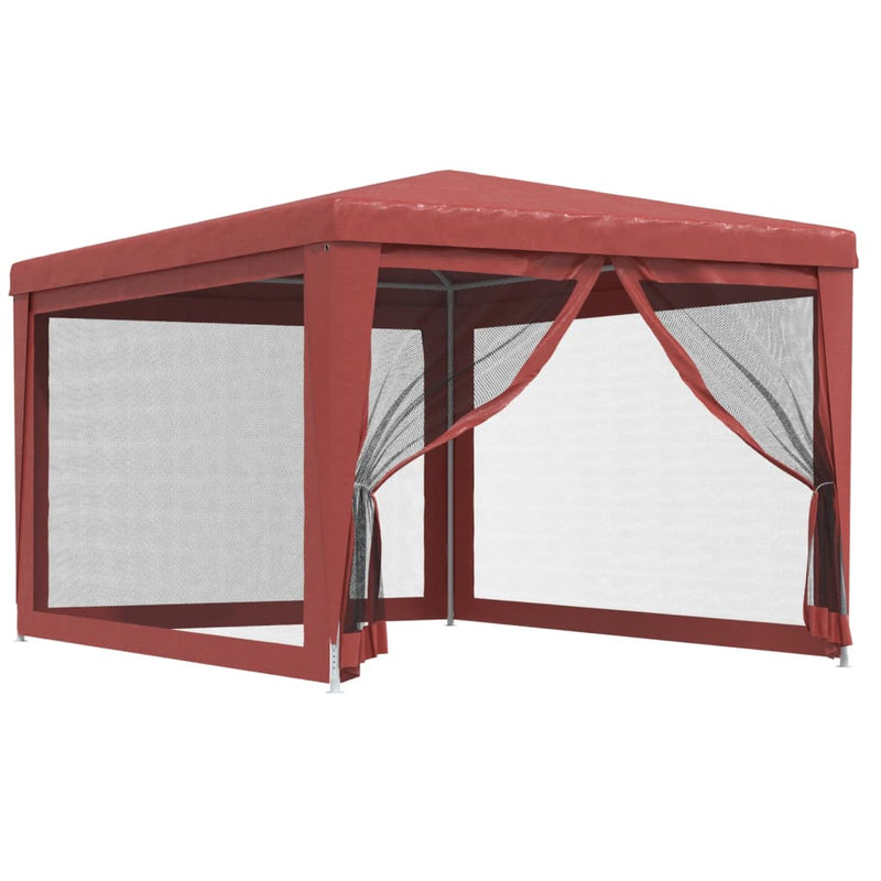 Load image into Gallery viewer, Vidaxl partytent met 4 mesh zijwanden 3x4 m hdpe rood
