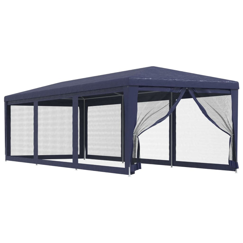 Load image into Gallery viewer, VidaXL Partytent met 8 mesh zijwanden 3x9 m HDPE blauw
