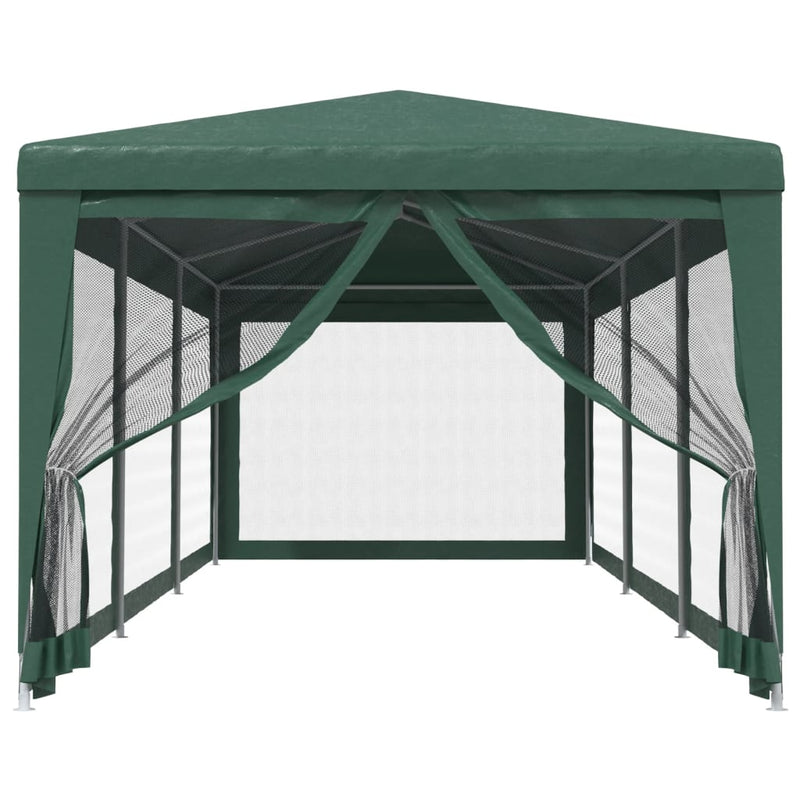 Load image into Gallery viewer, Vidaxl partytent met 8 mesh zijwanden 3x9 m hdpe groen
