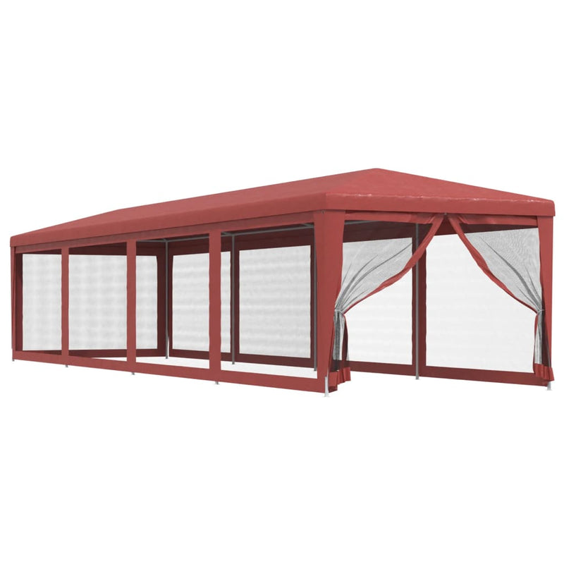 Load image into Gallery viewer, Vidaxl partytent met 10 mesh zijwanden 3x12 m hdpe rood
