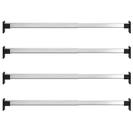 Vidaxl kledingroedes 4 st telescopisch 58-100 cm zilverkleurig