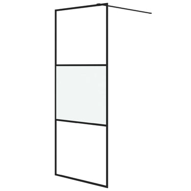 Vidaxl inloopdouchewand 80x195 cm halfmat esg-glas zwart
