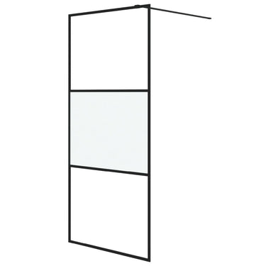 Vidaxl inloopdouchewand 90x195 cm halfmat esg-glas zwart